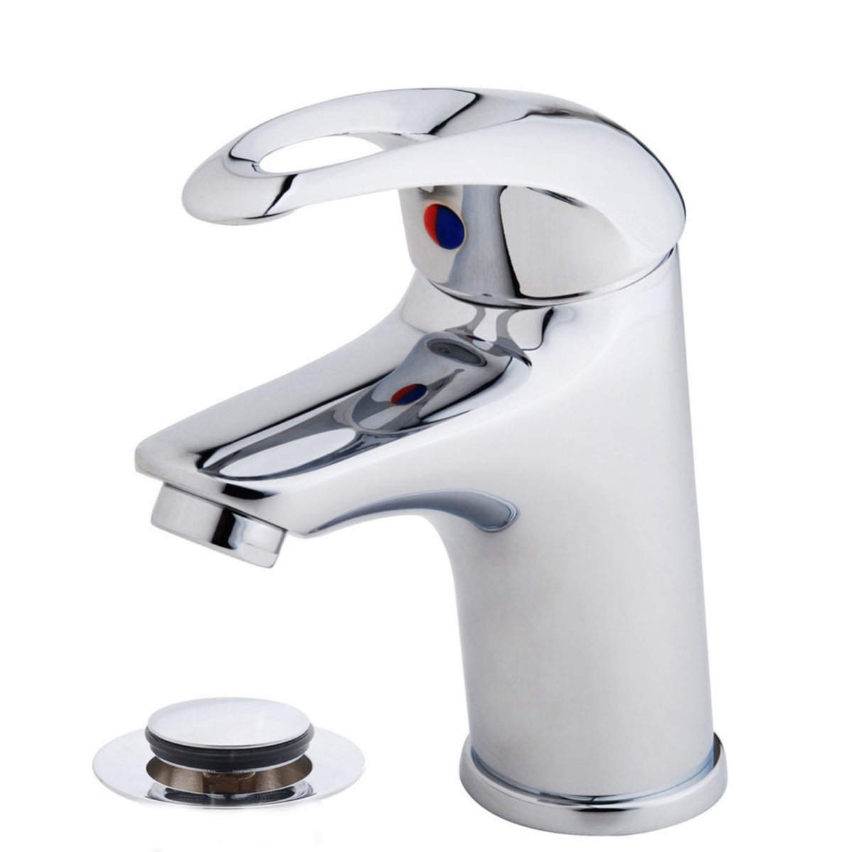 Athos wastafelkraan met click waste chroom