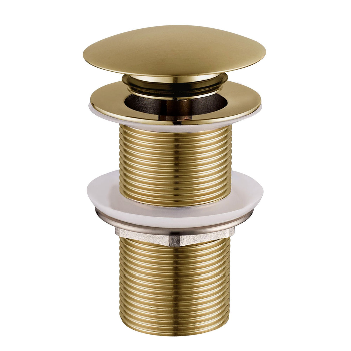 Caral clickwaste afvoerplug verlengd 5/4" geborsteld messing