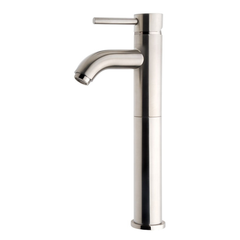 Cadans tall basin mixer brushed steel