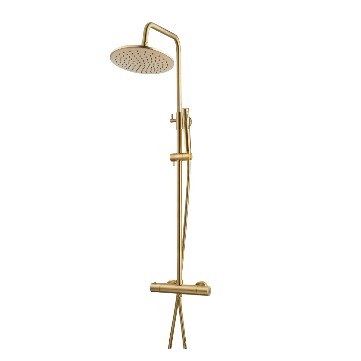 Caral thermostatische regendoucheset opbouw geborsteld messing