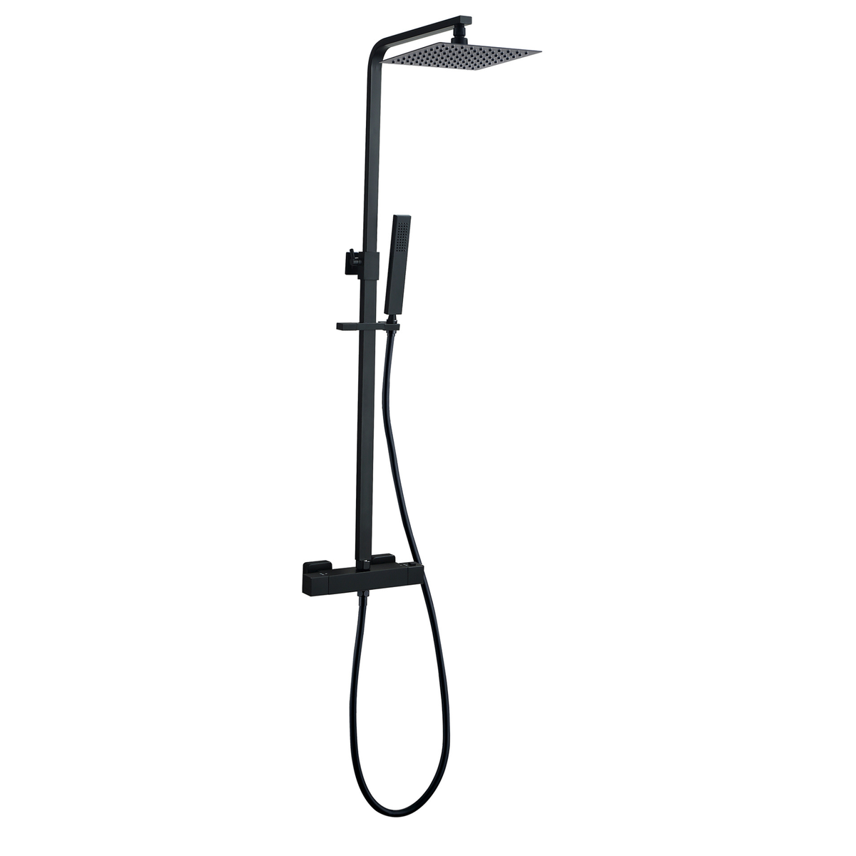 Twenty eco thermostatische regendoucheset opbouw vierkant mat zwart