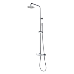 Caralda Eco thermostatische badmengkraan met regendoucheset opbouw chroom