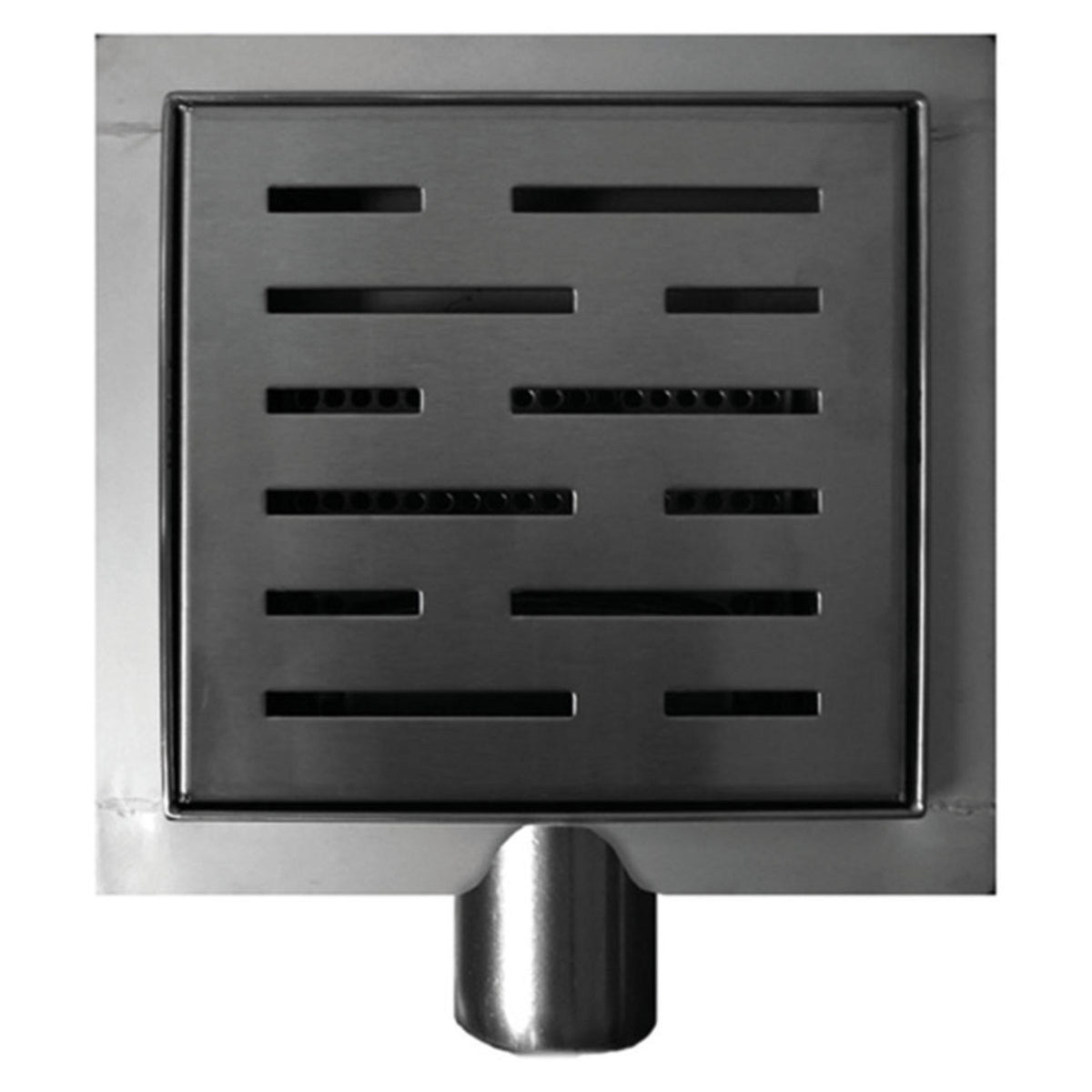 Wiesbaden 3e generatie doucheput met flens en zijuitlaat 15 x 15 cm RVS