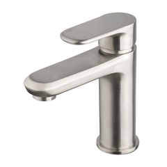Trop basin mixer brushed steel