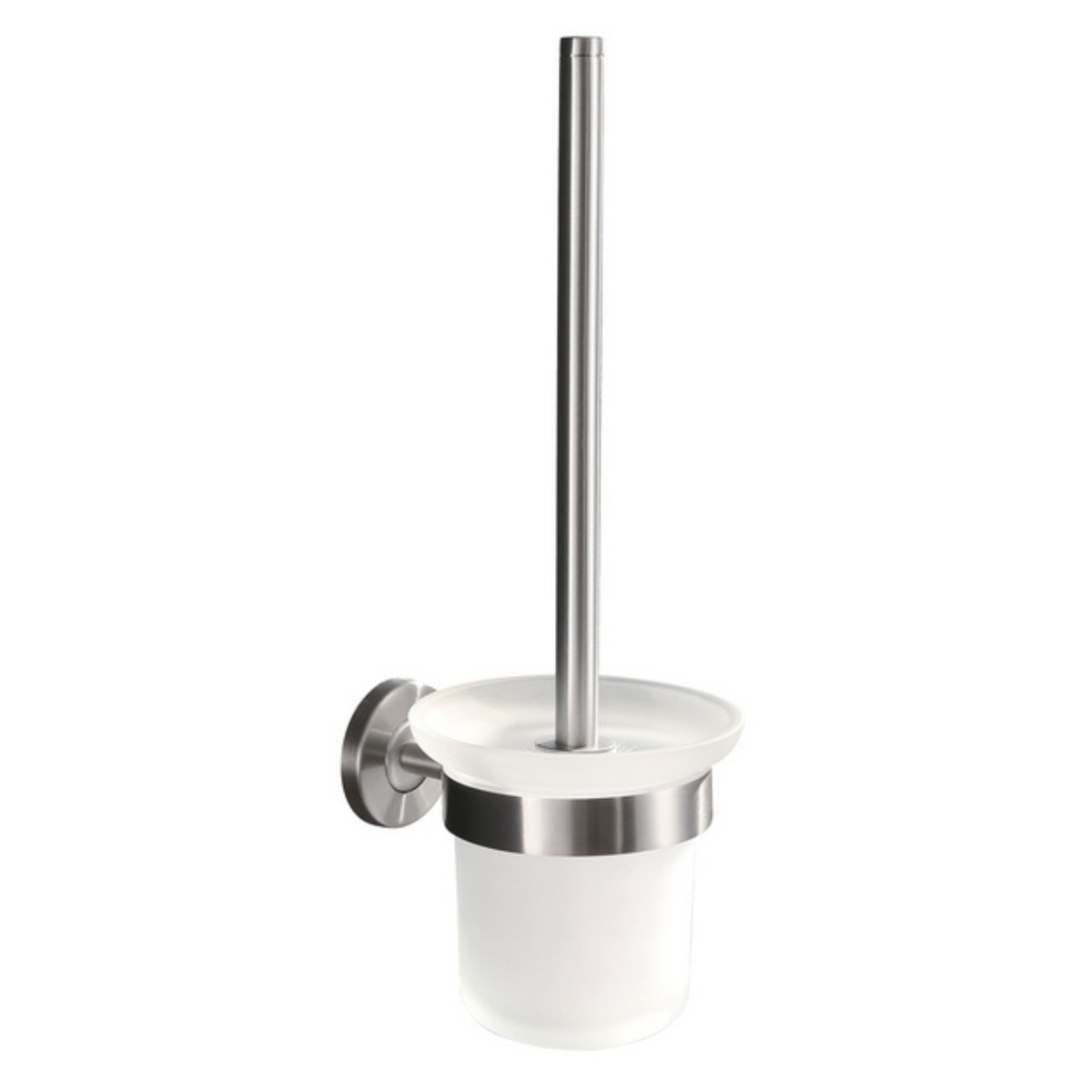 304 toiletborstel met houder mat glas/RVS