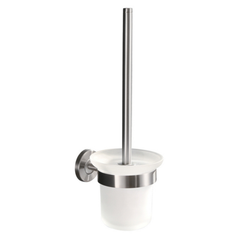 304 toiletborstel met houder mat glas/RVS