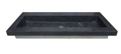 Wiesbaden Raw wastafel enkel zonder kraangat 120x46x5 cm hardsteen gezoet