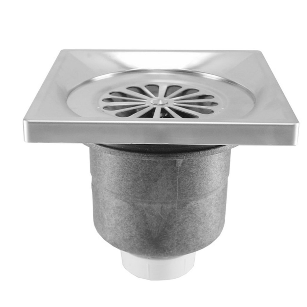 Riko Luxe doucheput met onderuitlaat 14 x 14 cm RVS