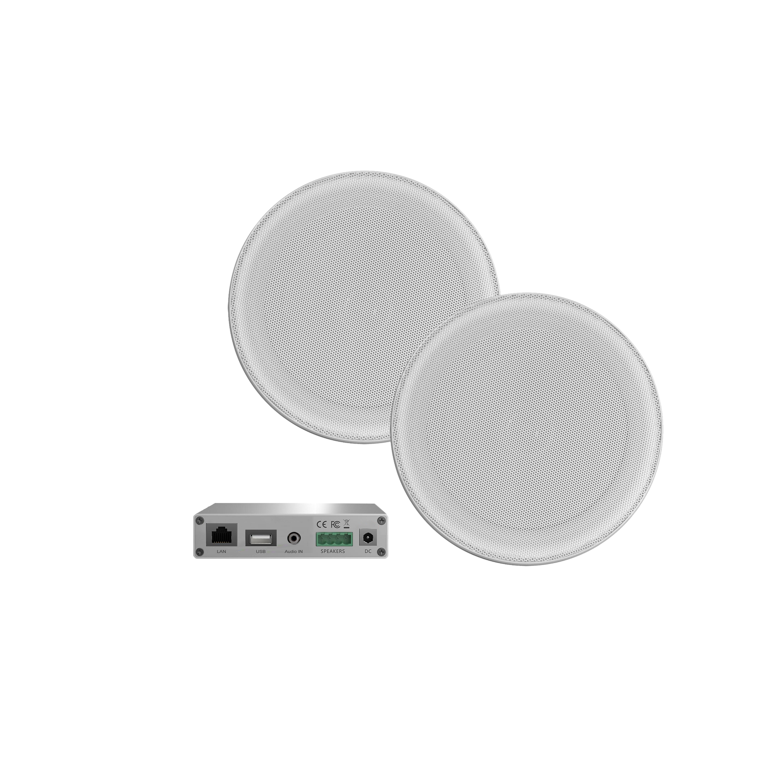 WIFI-AUDIOSYSTEEM (AIRPLAY + DLNA) 30 WATT, INCL JAZZ SAUNA SPEAKERS WIT (135 MM). 230V/12V, LAN / WLAN 