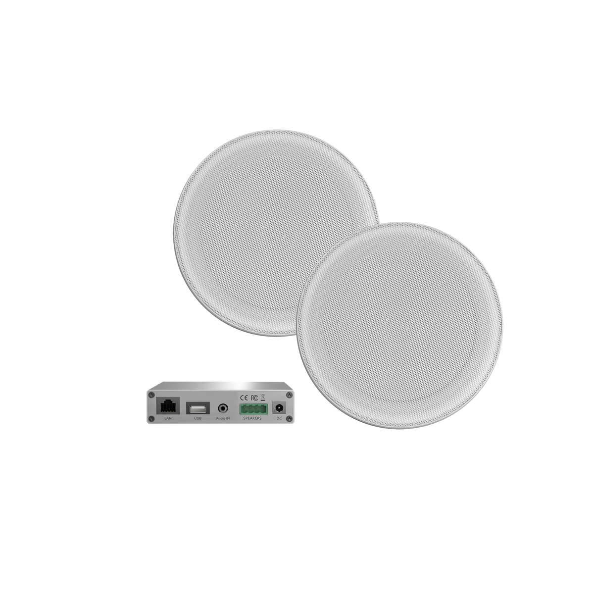 WIFI-AUDIOSYSTEEM (AIRPLAY + DLNA) 30 WATT, INCL JAZZ SAUNA SPEAKERS WIT (135 MM). 230V/12V, LAN / WLAN 