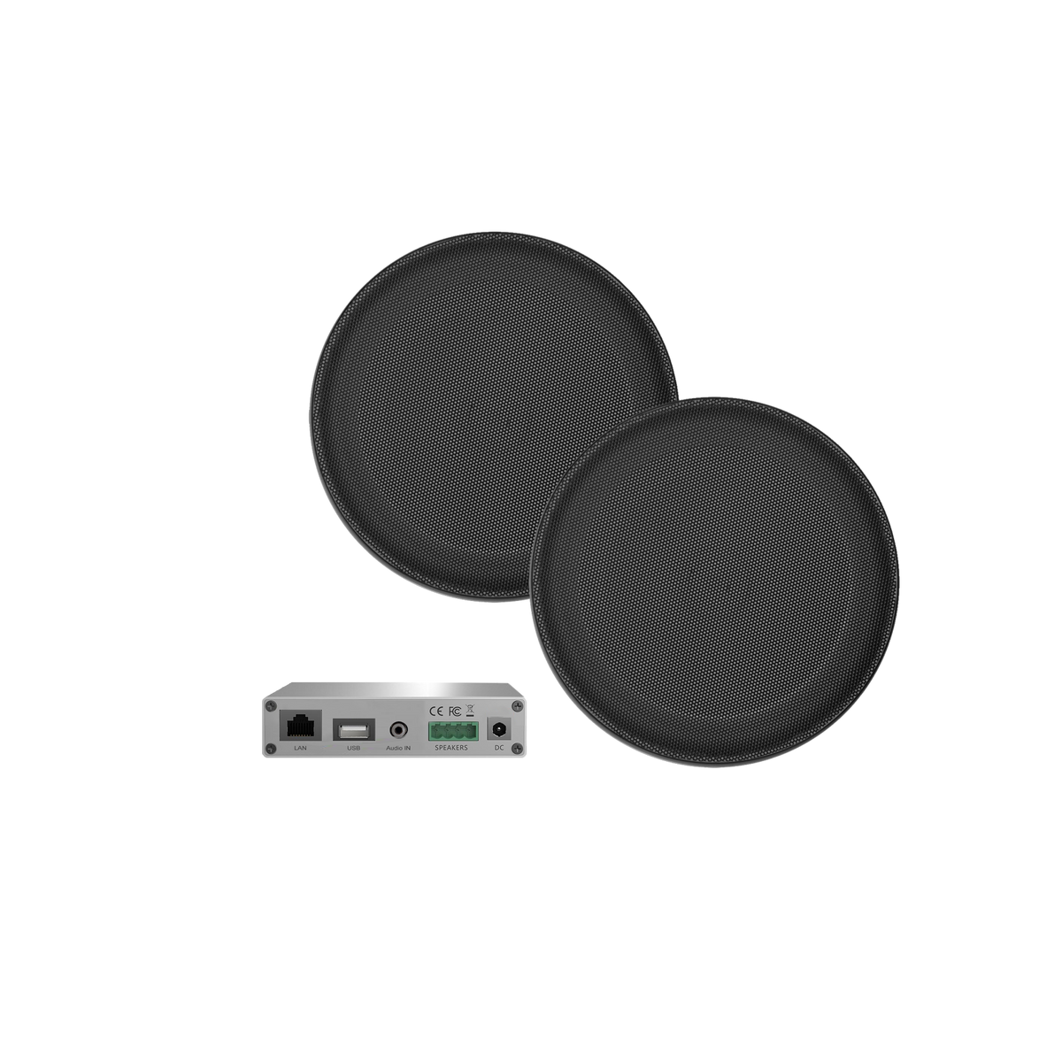 WIFI-AUDIOSYSTEEM (AIRPLAY + DLNA) 30 WATT, INCL JAZZ SAUNA SPEAKERS MAT ZWART (135 MM). 230V/12V, LAN / WLAN 