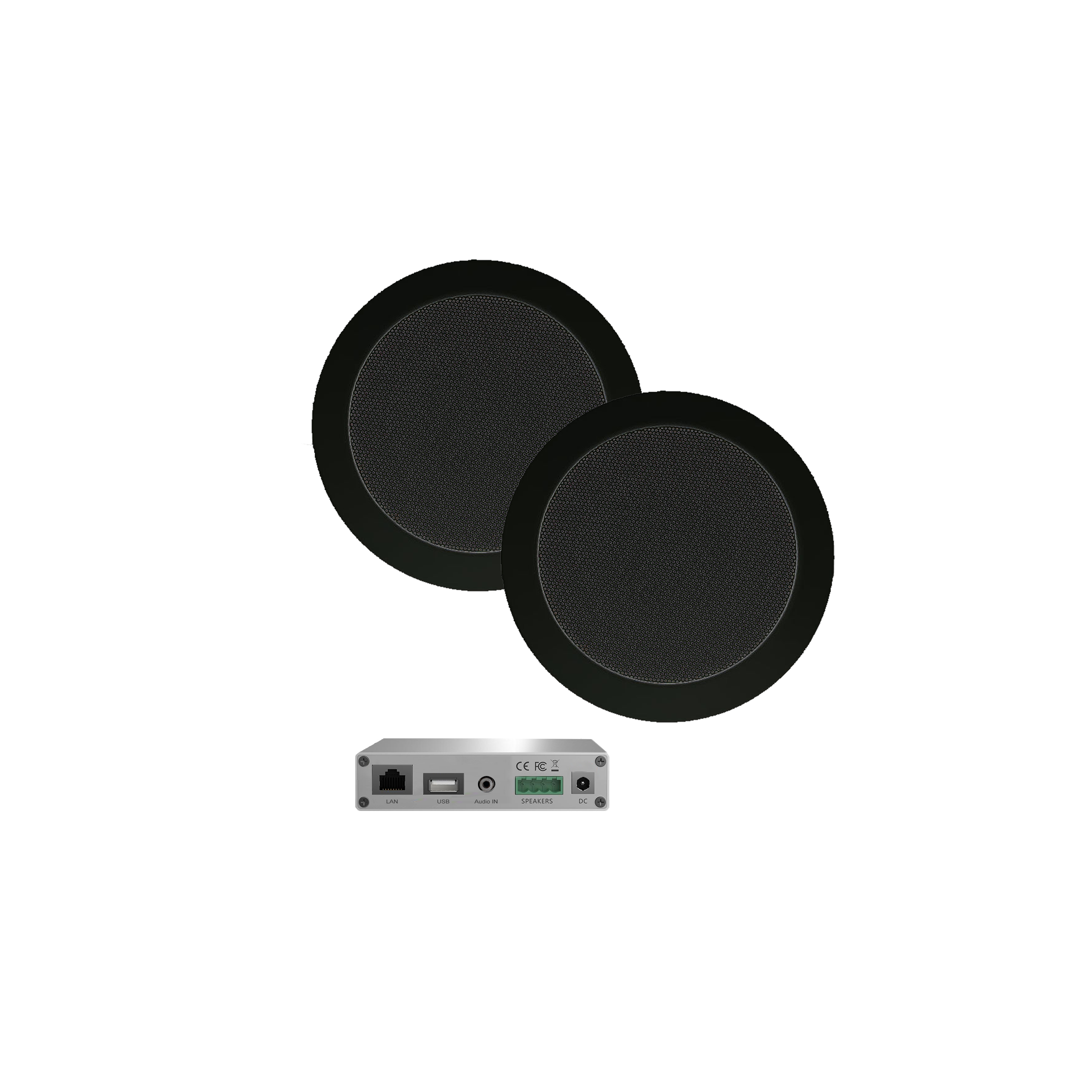 WIFI-AUDIOSYSTEEM (AIRPLAY + DLNA) 30 WATT, INCL TWIST SPEAKERS ZWART (135 MM). 230V/12V, LAN / WLAN 
