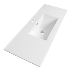 BRAUER Frost wastafel 100 met 1 spoelbak en 1 kraangat keramiek hoogglans wit