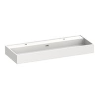 BRAUER Gravity wastafel 120-1 met 1 spoelbak en 2 kraangaten mineraalmarmer zijdeglans wit