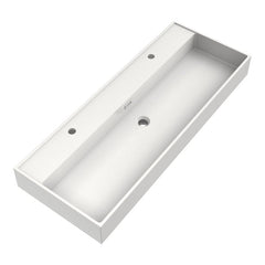 BRAUER Gravity wastafel 120-1 met 1 spoelbak en 2 kraangaten mineraalmarmer zijdeglans wit