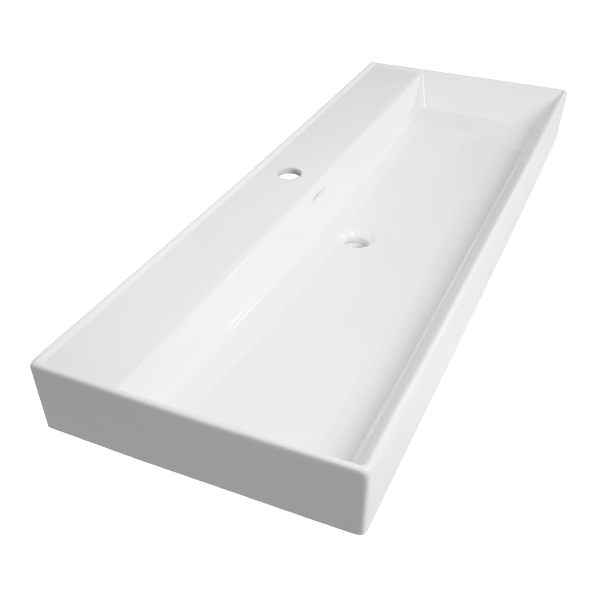 BRAUER Lunar wastafel 120-1 met 1 spoelbak en 1 kraangat keramiek hoogglans wit