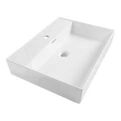 BRAUER Lunar wastafel 60 met 1 spoelbak en 0 kraangaten keramiek hoogglans wit