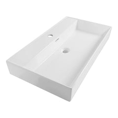 BRAUER Lunar wastafel 80 met 1 spoelbak en 1 kraangat keramiek hoogglans wit