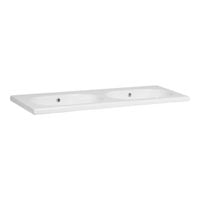 BRAUER Moon wastafel 120-2 met 2 spoelbakken en 0 kraangaten keramiek hoogglans wit