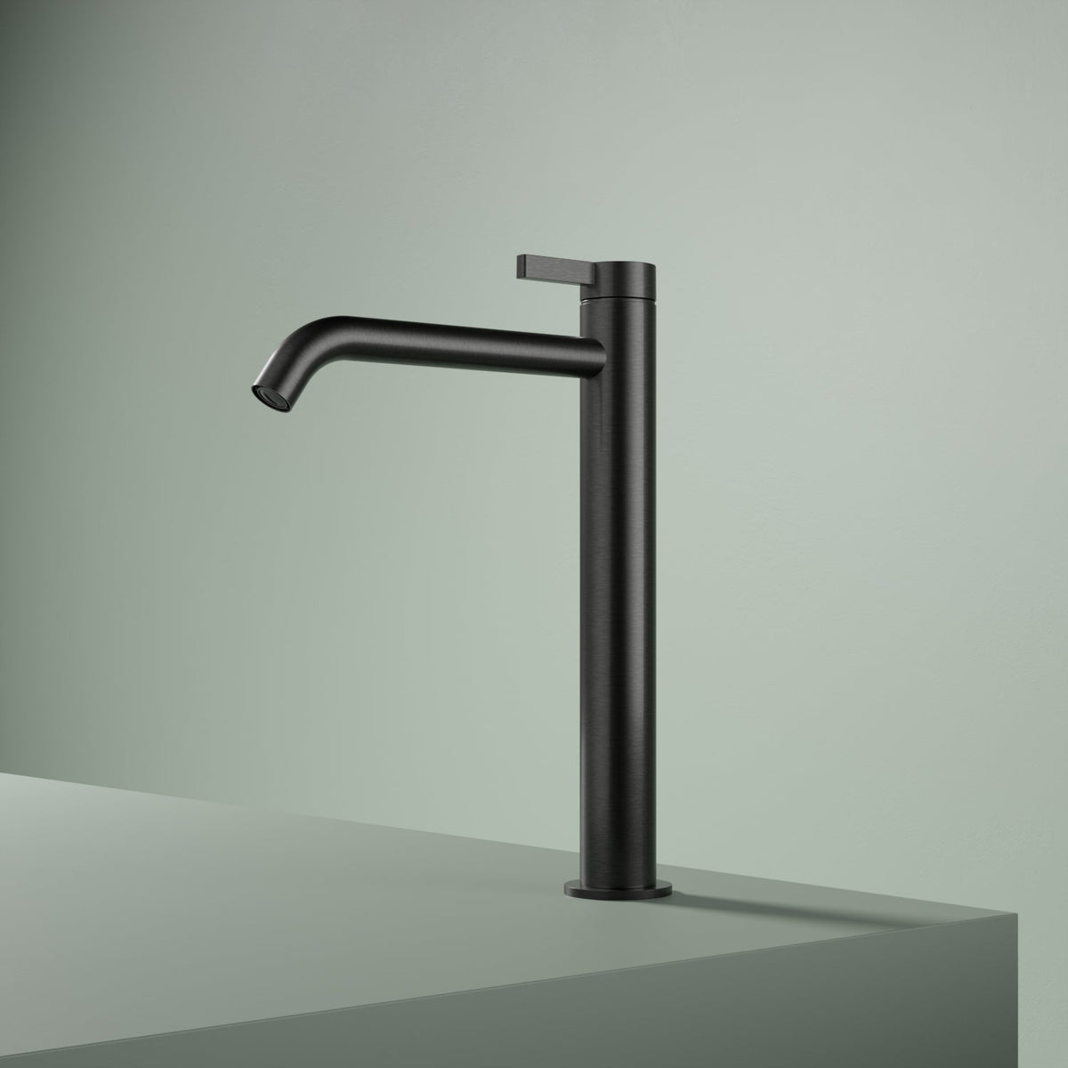 Hotbath Ace AC003H wastafelkraan hoog - Geborsteld Zwart PVD