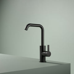 Hotbath Ace AC004 wastafelkraan draaibare uitloop - Geborsteld Zwart PVD