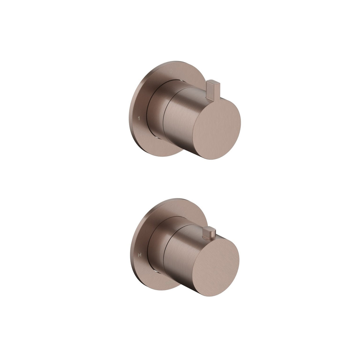 Hotbath Ace AC009EXT afbouwdeel voor inbouw thermostaat met 2-weg stop-omstel - Geborsteld Koper PVD