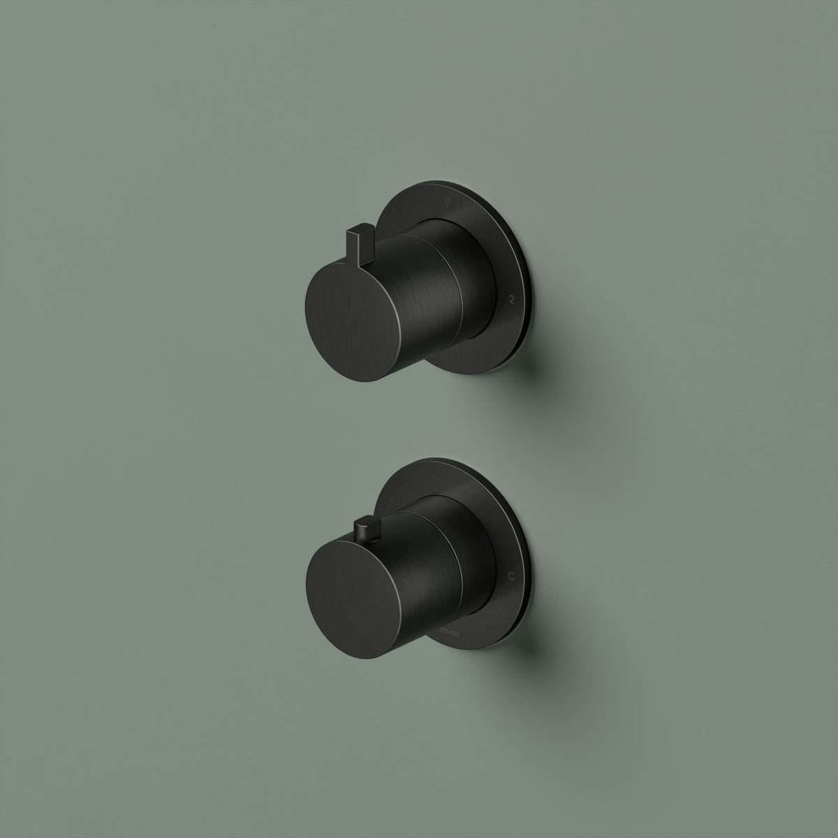 Hotbath Ace AC009EXT afbouwdeel voor inbouw thermostaat met 2-weg stop-omstel - Geborsteld Zwart PVD