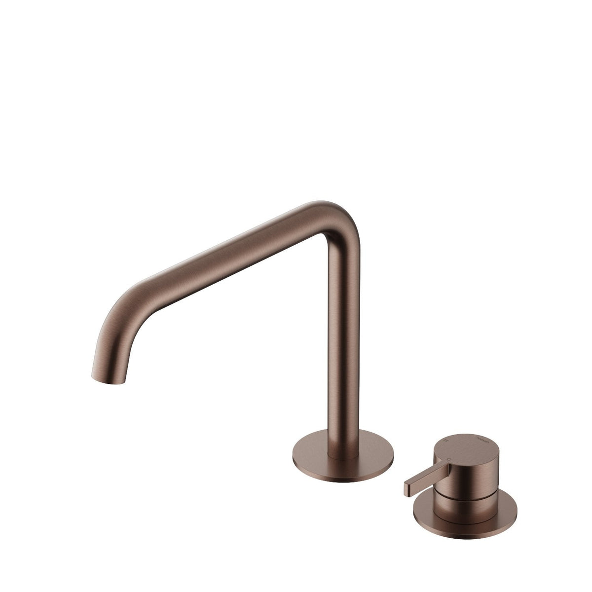 Hotbath Ace AC023 wastafelkraan 2-gats draaibare uitloop - Geborsteld Koper PVD