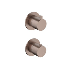 Hotbath Ace AC039EXT afbouwdeel voor inbouw thermostaat met 3-weg stop-omstel - Geborsteld Koper PVD