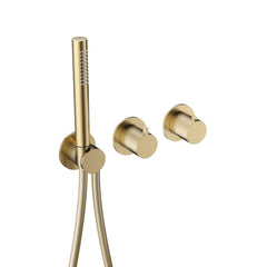 Hotbath Ace AC071EXT afbouwdeel voor inbouw thermostaat met 2-weg stop-omstel met handdouche/ doucheslang - Geborsteld Messing PVD