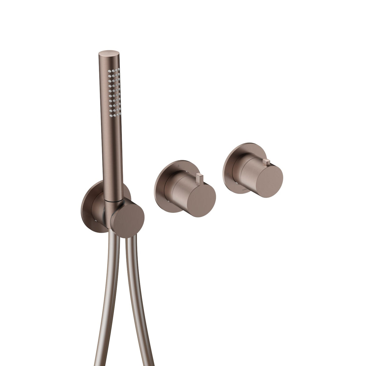 Hotbath Ace AC071EXT afbouwdeel voor inbouw thermostaat met 2-weg stop-omstel met handdouche/ doucheslang - Geborsteld Koper PVD