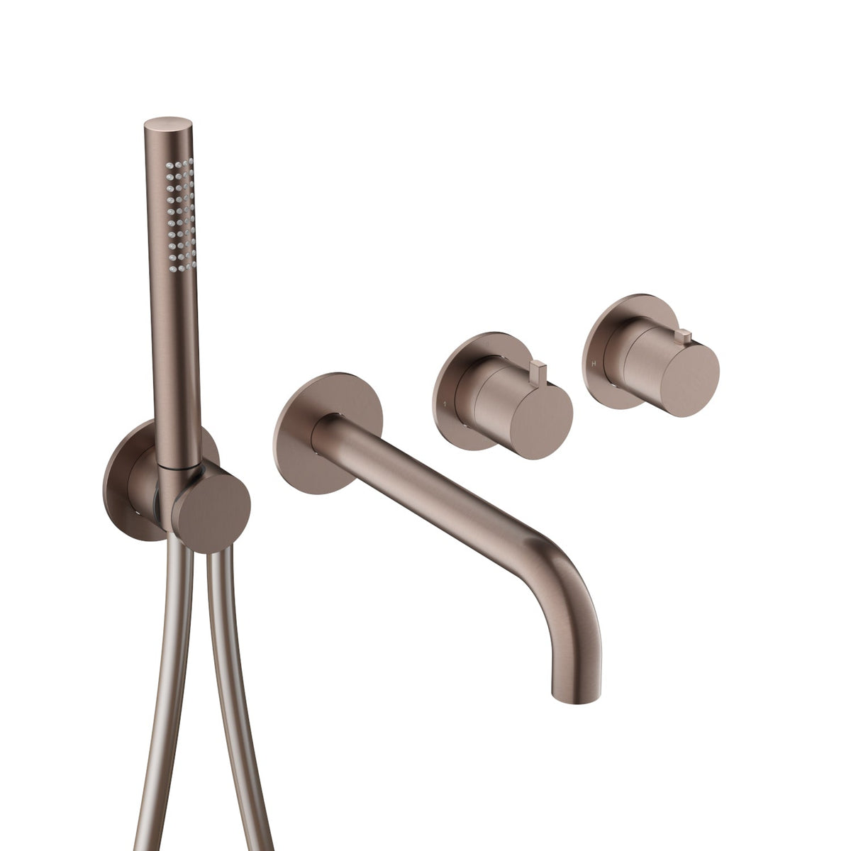 Hotbath Ace AC072EXT afbouwdeel voor inbouw badthermostaat met uitloop - Geborsteld Koper PVD