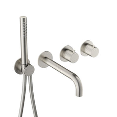 Hotbath Ace AC072EXT afbouwdeel voor inbouw badthermostaat met uitloop - Geborsteld Nikkel