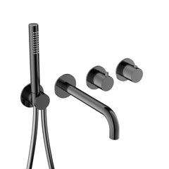 Hotbath Ace AC072EXT afbouwdeel voor inbouw badthermostaat met uitloop - Gepolijst Zwart PVD