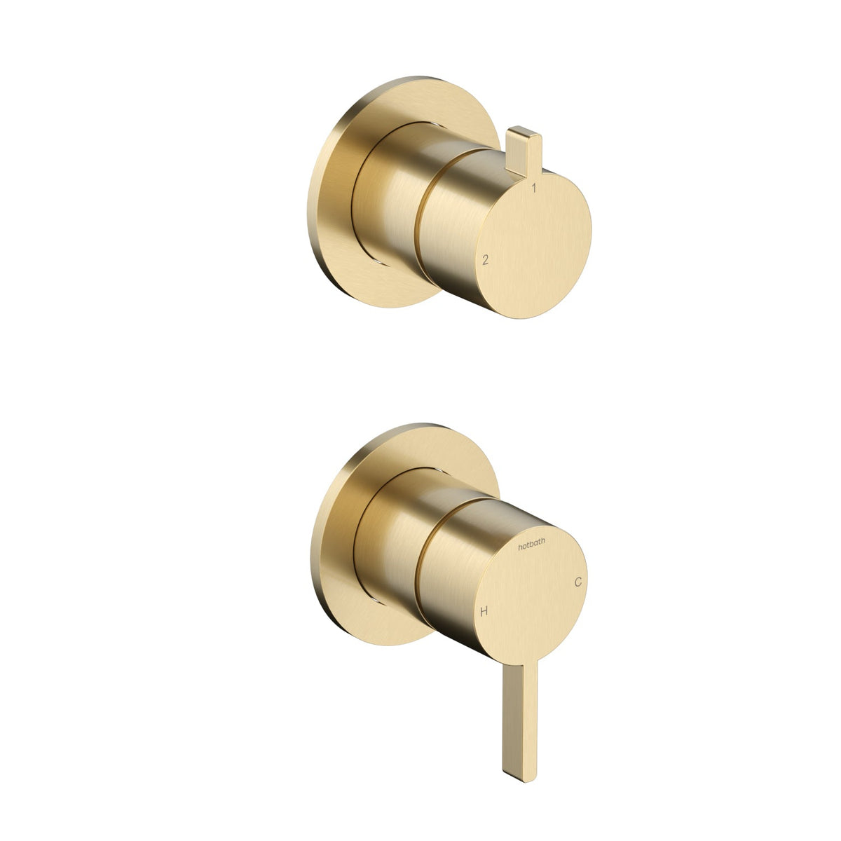 Hotbath Ace AC129EXT afbouwdeel mengkraan met 2-weg omstel - Geborsteld Messing PVD