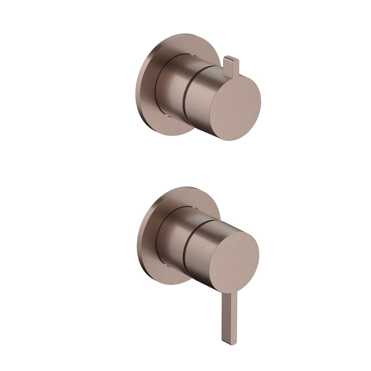 Hotbath Ace AC129EXT afbouwdeel mengkraan met 2-weg omstel - Geborsteld Koper PVD