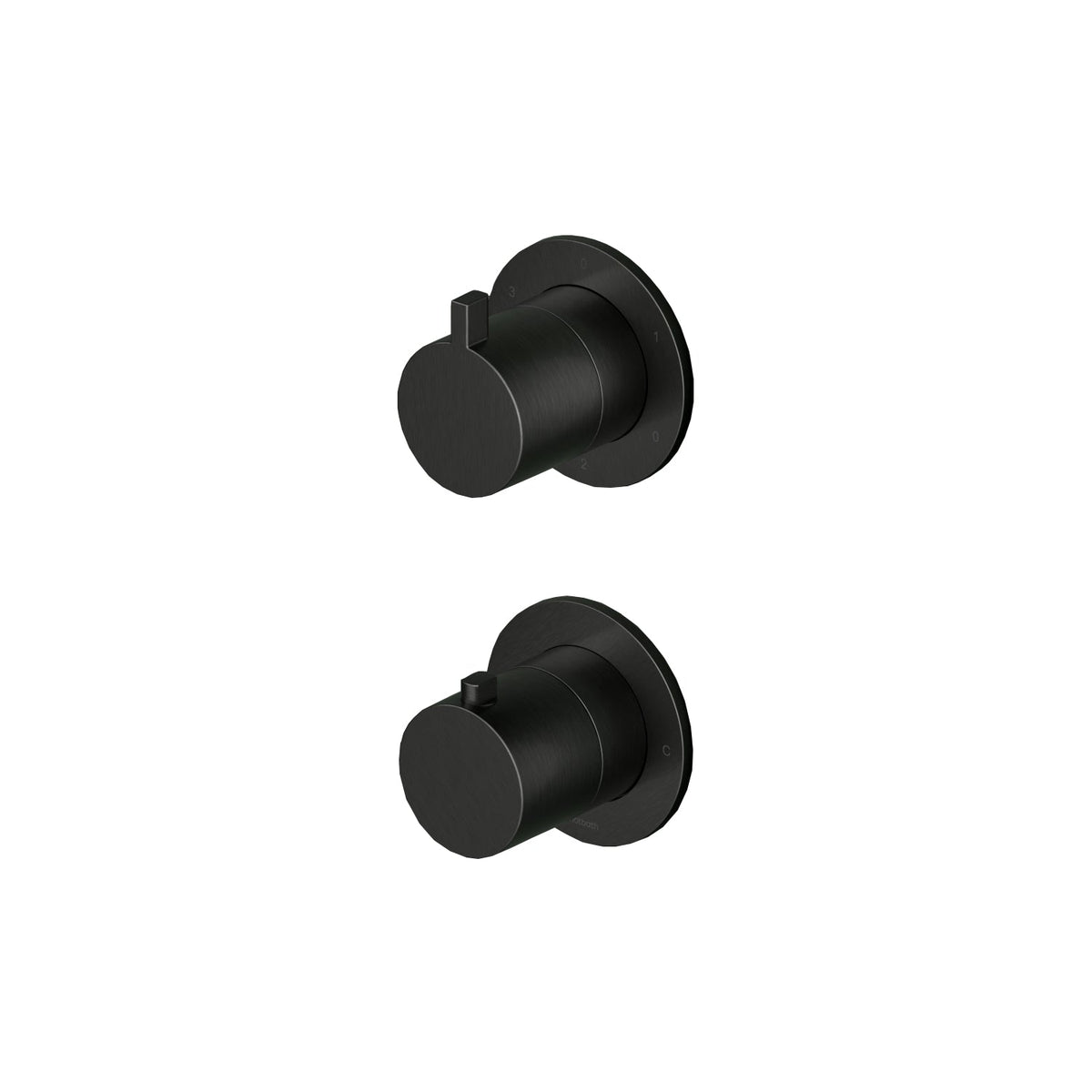 Hotbath Ace AC039EXT afbouwdeel voor inbouw thermostaat met 3-weg stop-omstel - Geborsteld Zwart PVD