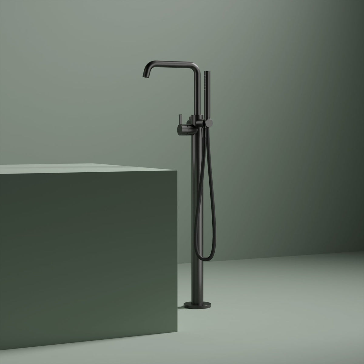 Hotbath Ace AC177EXT afbouwdeel vrijstaande badmengkraan - Geborsteld Zwart PVD