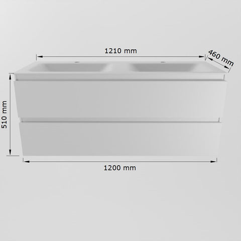 MONDIAZ AIVY 120cm badmeubel Mocha, wastafel Talc solid surface dubbel zonder kraangat