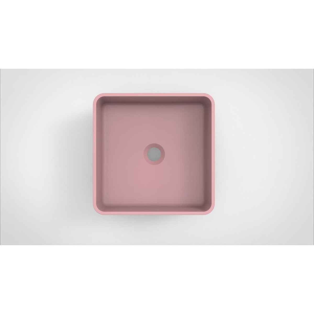 Arcqua Case waskom - 37x37cm - Vierkant - Cast marble Roze Mat SHOWROOMMODEL