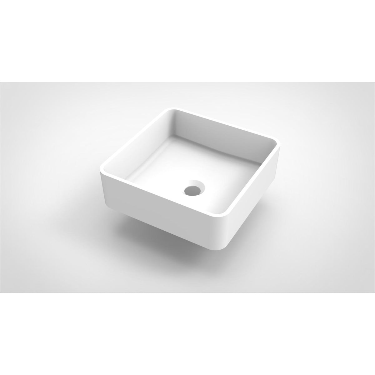 Arcqua Case waskom - 37x37cm - Vierkant - Cast marble Wit Mat