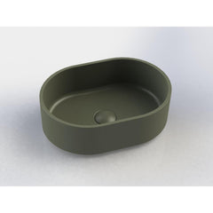 Arcqua Case waskom - 40x28cm - Ovaal - Cast marble Mat groen