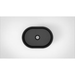 Arcqua Case waskom - 40x28cm - Ovaal - Cast marble Zwart Mat