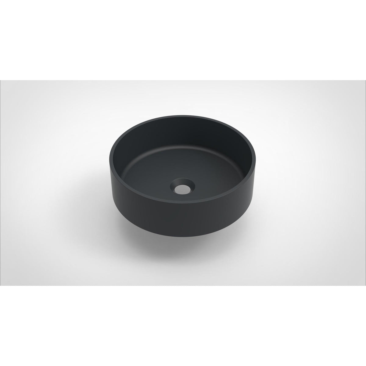 Arcqua Case waskom - 40x40cm - Rond - Cast marble Antraciet Mat