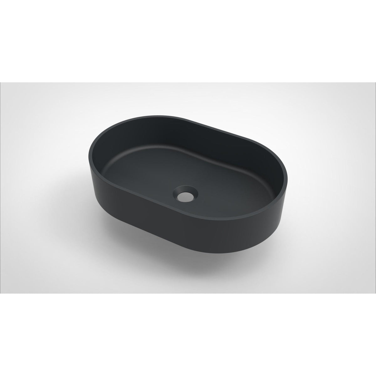 Arcqua Case waskom - 55x36cm - Ovaal - Cast marble Antraciet Mat