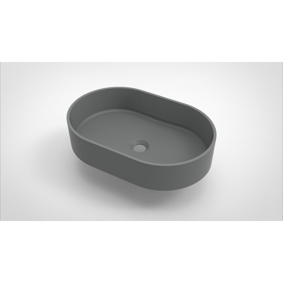 Arcqua Case waskom - 55x36cm - Ovaal - Cast marble Grijs Mat