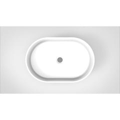 Arcqua Case waskom - 40x28cm - Ovaal - Cast marble Wit Mat