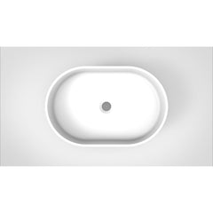 Arcqua Case waskom - 55x36cm - Ovaal - Cast marble Wit Mat