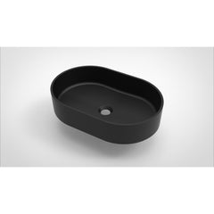 Arcqua Case waskom - 55x36cm - Ovaal - Cast marble Zwart Mat