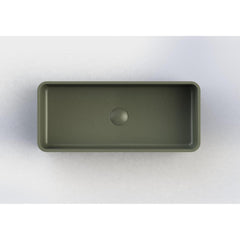 Arcqua Case waskom - 60x26cm - Rechthoek - Cast marble Mat groen